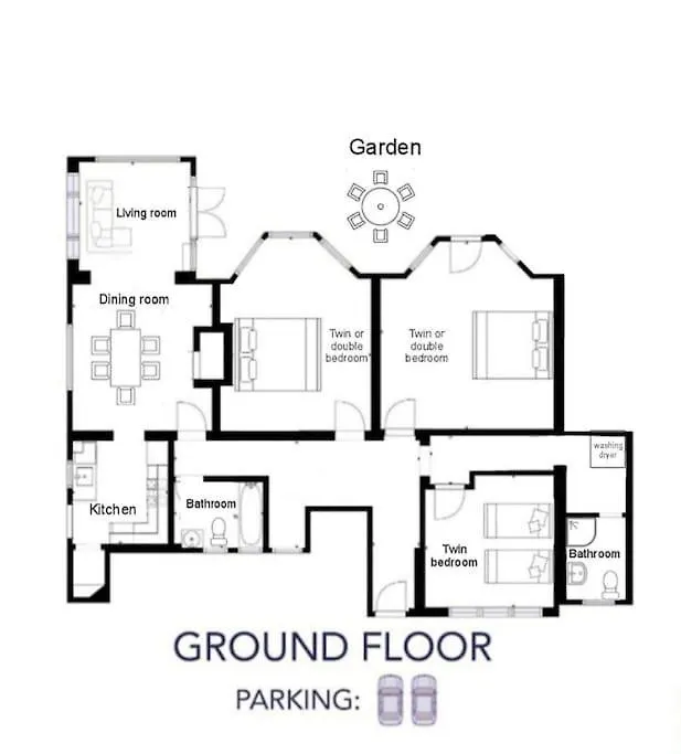 Spacious, Modern 3 Bedroom Apartment With Parking Bournemouth